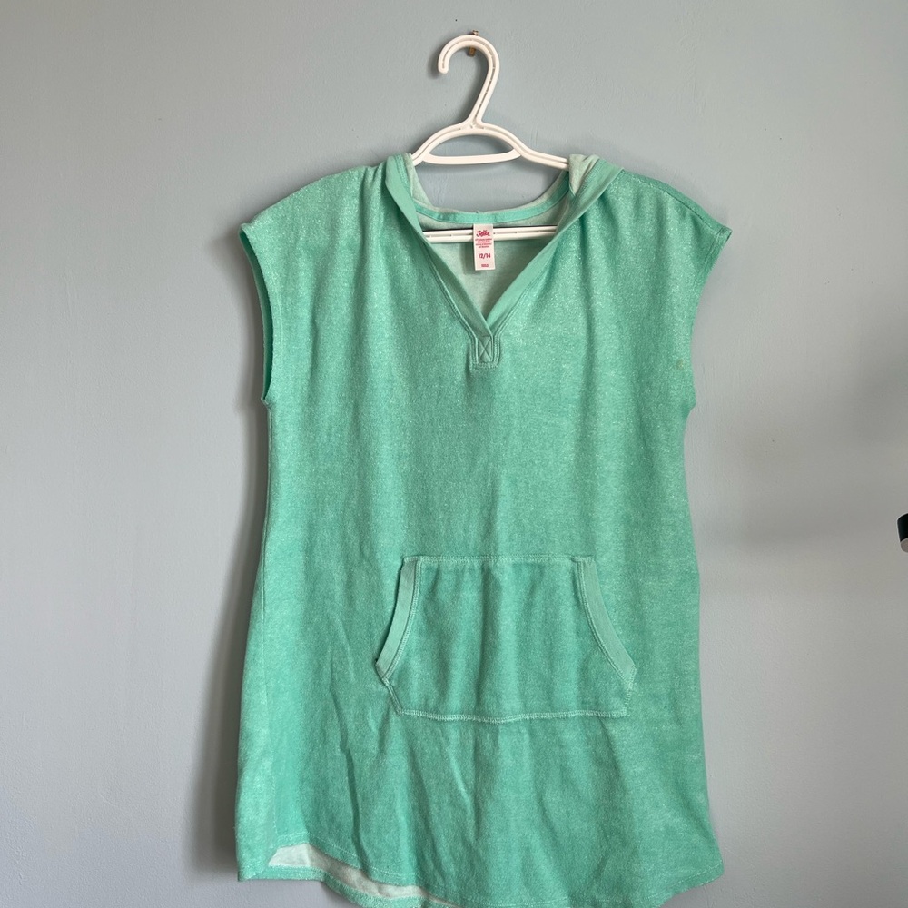 Justice Girls Mint Green Hooded Swim Coverup